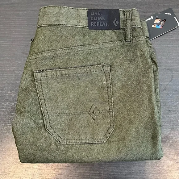 NWT Black Diamond Mission Wool Denim Pants Green Men’s Size 38x34 - Picture 5 of 9
